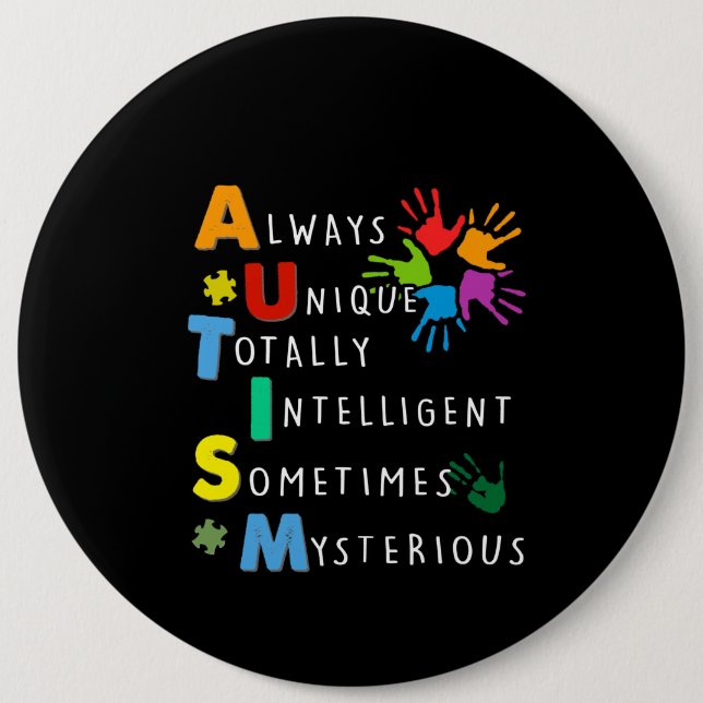 Autistic | Autism Strong Definition 6 Cm Round Badge (Front)