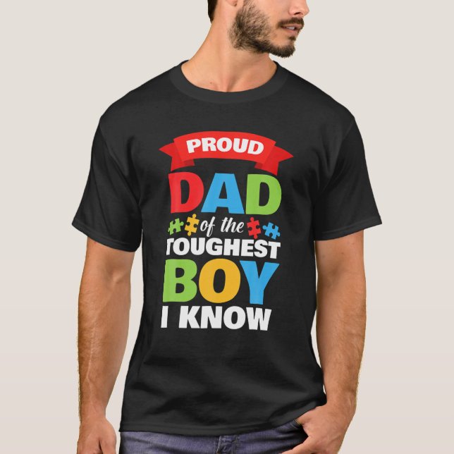 Autistic Awareness Month Mens Proud Autism Dad Son T-Shirt (Front)