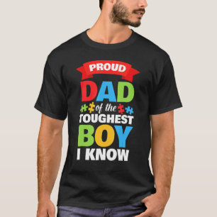 Autistic Awareness Month Mens Proud Autism Dad Son T-Shirt