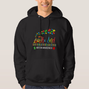 Autistic Be Kind Train Puzzle Piece For Kids Adult Hoodie