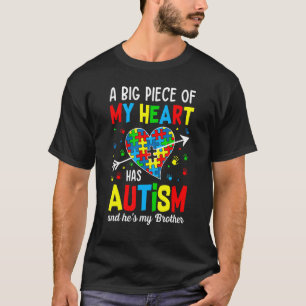 Autistic Boy Piece My Heart Has Autism He's My Bro T-Shirt