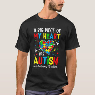 Autistic Boy Piece My Heart Has Autism He's My Bro T-Shirt