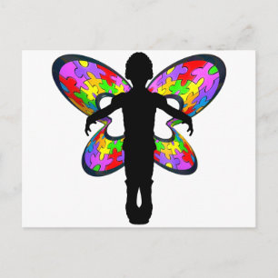 Autistic Butterfly Ribbon Postcard