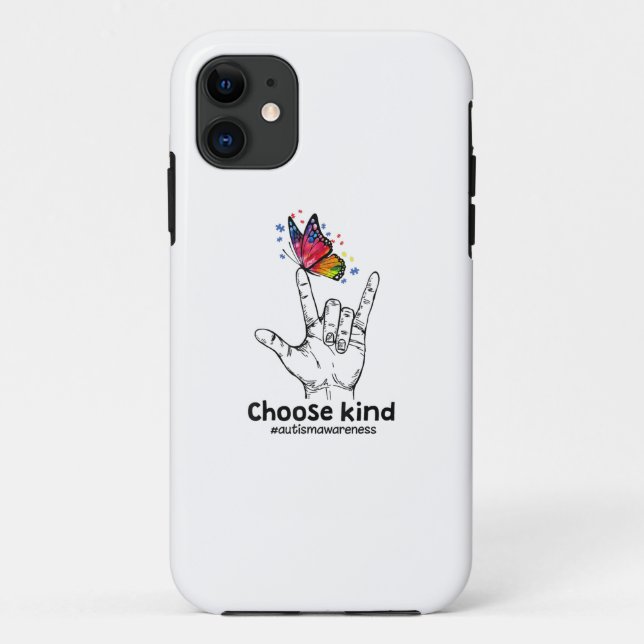 Autistic | Choose Kind Autism Awareness Butterfly Case-Mate iPhone Case (Back)