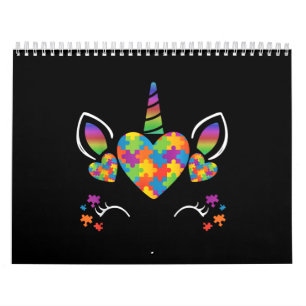 Autistic   Cute Unicorn Autism Awareness Puzzle Calendar