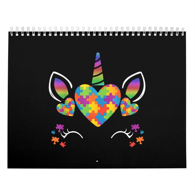 Autistic | Cute Unicorn Autism Awareness Puzzle Calendar (Cover)