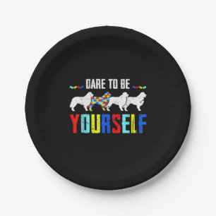Autistic Dare To Be Different Bernese Mountain Paper Plate