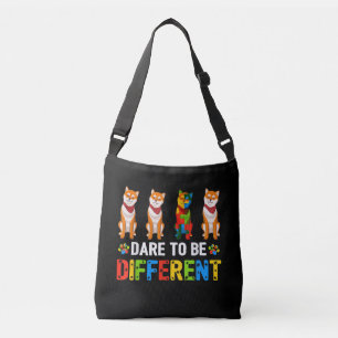 Autistic   Dare To Be Different Cute Shiba Inu Dog Crossbody Bag
