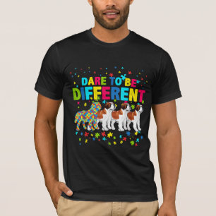 Autistic Dare To Be Different Saint Bernard Dog T-Shirt