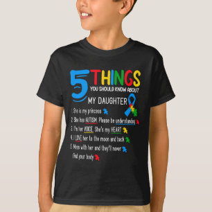 Autistic Daughter Autism Awareness Support Mom Dad T-Shirt
