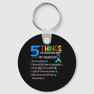 Autistic Daughter Autism Awareness Support Mum Dad Key Ring