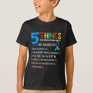 Autistic Daughter Autism Awareness Support Mum Dad T-Shirt