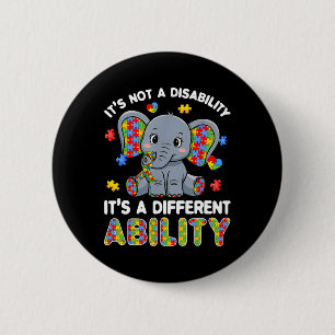 Autistic Different Ability Autism Awareness Elepha 6 Cm Round Badge