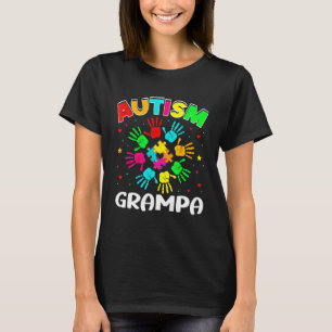 Autistic Grampa Puzzle Support Family Autism Aware T-Shirt