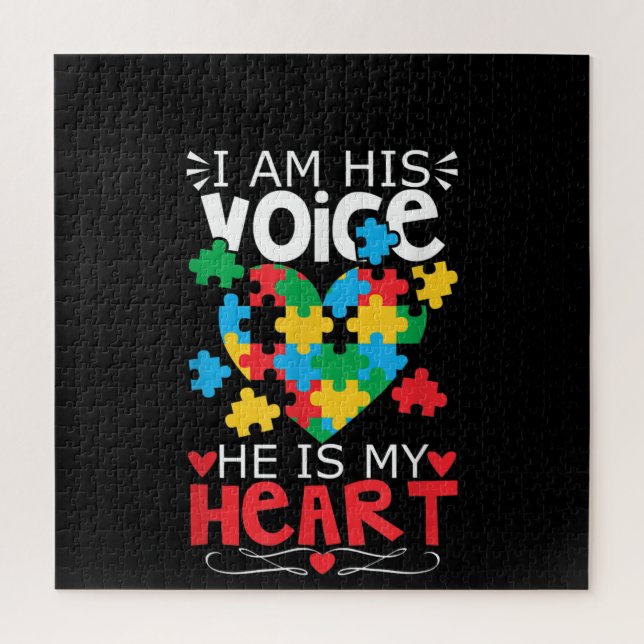 Autistic | I Am His Voice He Is My Heart Puzzle (Vertical)