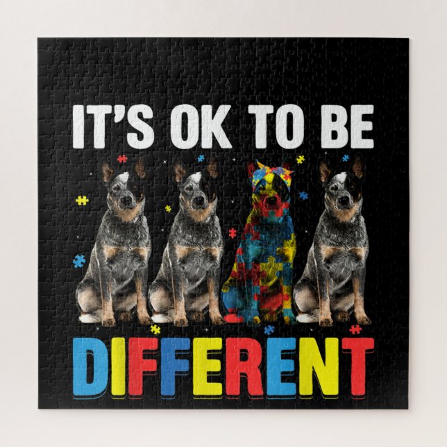 Autistic|It's Ok To Be Different Australian Cattle Jigsaw Puzzle (Vertical)