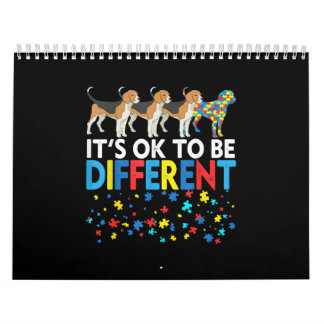 Autistic | It's Ok To Be Different Cute Beagle Dog Calendar