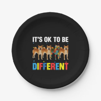 Autistic | It's Ok To Be Different Cute Shiba Inu Paper Plate