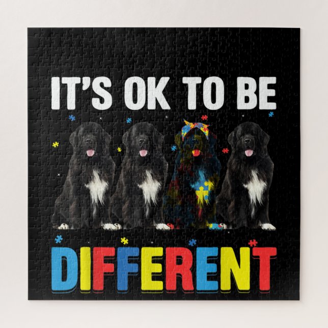 Autistic |It's Ok To Be Different Newfoundland Mum Jigsaw Puzzle (Vertical)