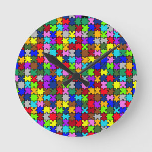 Autistic Jigsaw Round Clock