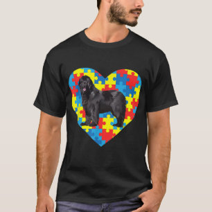 Autistic Love Heart Newfoundland Newfie Puzzle T-Shirt
