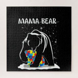 Autistic Mama Bear Autism Puzzle Piece Snowflake