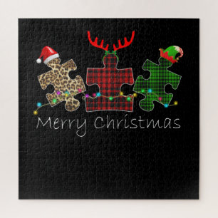 Autistic   Merry Christmas Autism Puzzle Piece
