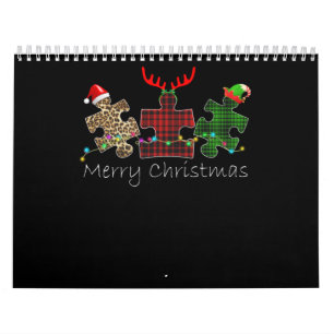 Autistic   Merry Christmas Autism Puzzle Piece Calendar