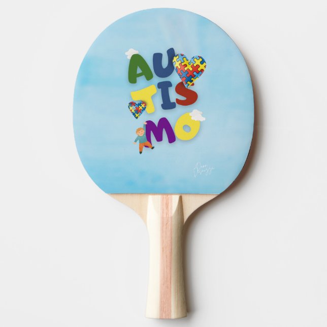 Autistic Mom Ping Pong Paddle (Front)