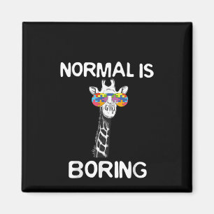 Autistic Normal Is Boring Giraffe Puzzle Piece Magnet