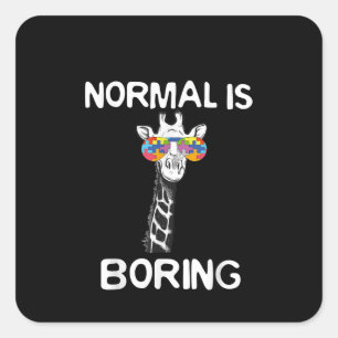 Autistic Normal Is Boring Giraffe Puzzle Piece Square Sticker