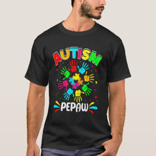 Autistic Pepaw Puzzle Support Family Autism Awaren T-Shirt