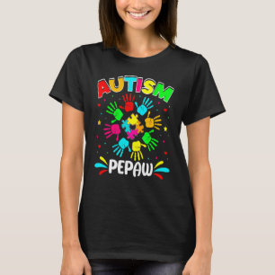 Autistic Pepaw Puzzle Support Family Autism Awaren T-Shirt