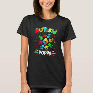 Autistic Poppa Puzzle Support Family Autism Awaren T-Shirt
