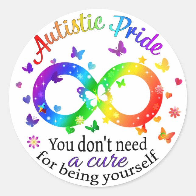 Autistic Pride Classic Round Sticker (Front)