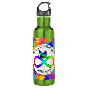 Autistic Pride Day June 18 Awareness Water Bottle