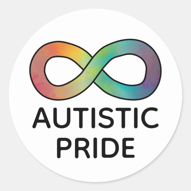 Autistic Pride Neurodiversity Acceptance Classic Round Sticker (Front)
