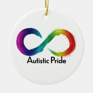 Autistic Pride neurodiversity logo Ceramic Tree Decoration