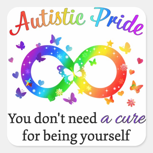  Autistic Pride Square Sticker (Front)
