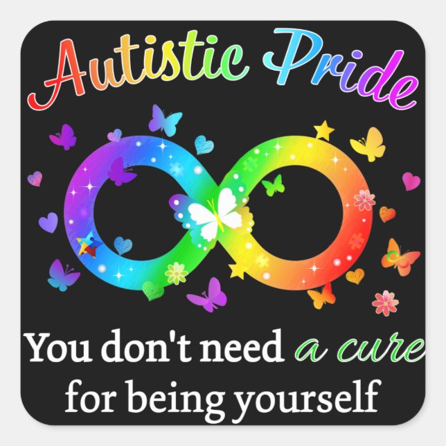 Autistic Pride Square Sticker (Front)