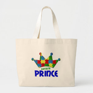 Autistic Prince 1 AUTISM Large Tote Bag
