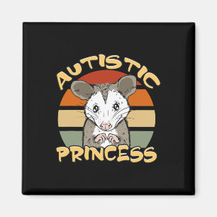 Autistic Princess Cute Opossum Autism Awareness Magnet