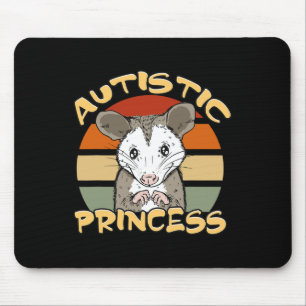 Autistic Princess Cute Opossum Autism Awareness Mouse Mat