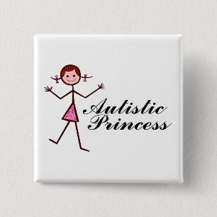 Autistic Princess (Girl) 15 Cm Square Badge