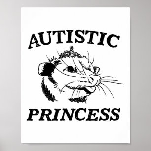Autistic Princess Mouse Kids Children Autism Aware Poster