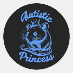 Autistic Princess Opossum 2 Classic Round Sticker