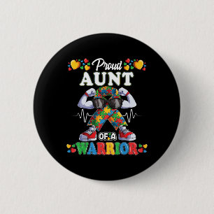 Autistic Ribbon Puzzle Aunt Of Autism Awareness Wa 6 Cm Round Badge