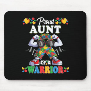 Autistic Ribbon Puzzle Aunt Of Autism Awareness Wa Mouse Mat