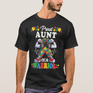 Autistic Ribbon Puzzle Aunt Of Autism Awareness Wa T-Shirt