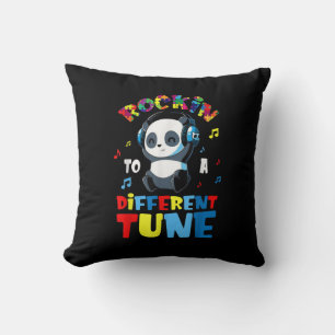 Autistic   Rockin To A Different Tune Cute Panda Cushion